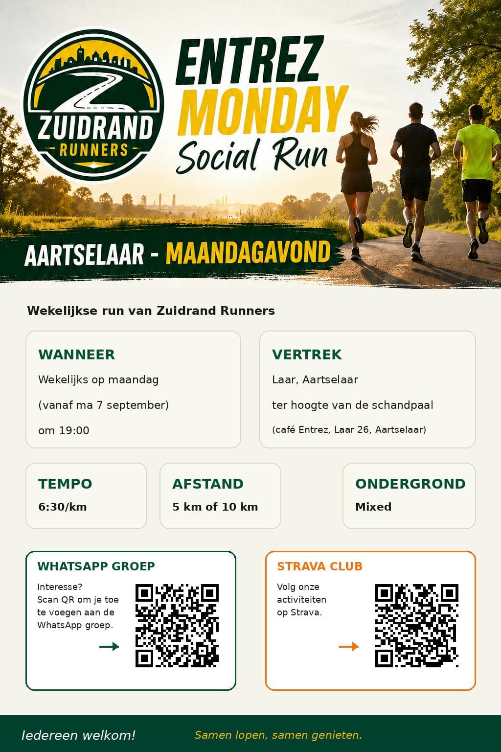 Entrez Monday Social Run, 5km of 10km